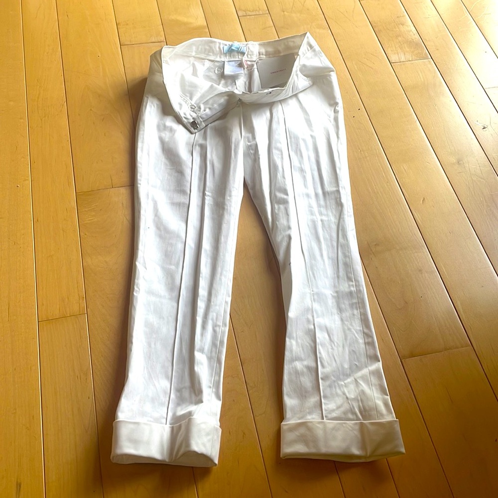 Emilio Pucci white cuffed pants